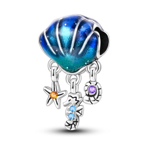 Hapour 925 Sterling Silber Anhänger Charme für Armband Halskette niedliche Katze Muscheln Jungfrau Maria Anhänger Bead Charms für Frauen von Hapour