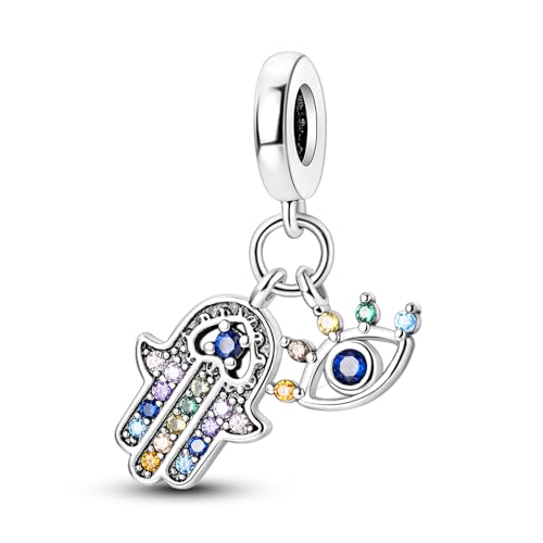 Hapour 925 Sterling Silber Charms für Armbänder Halsketten 5A bunte Zirkonias Evil Eye baumelnde Perlen Charms Schmuck für modische Accessoires Geschenk für Frauen Mädchen Hapour 925 Sterling Silber Charms für Armbänder Halsketten 5A bunte Zirkonias Evil Eye baumelnde Perlen Charms Schmuck für modische Accessoires Geschenk für Frauen Mädchen von Hapour