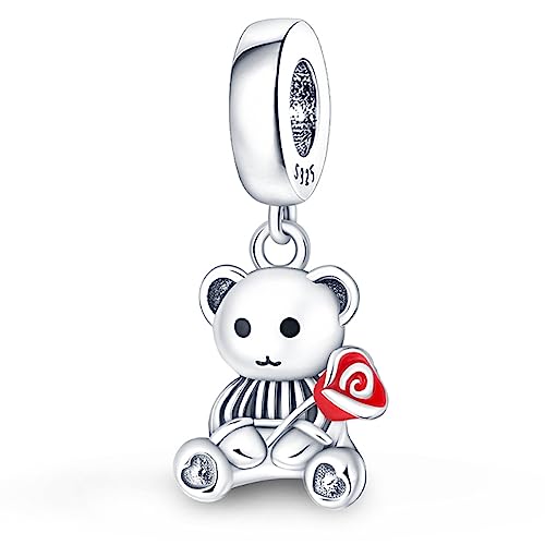 Hapour 925 Sterling Silber Dangle Anhänger Charms Beads Compatible Fit für Armbänder Halskette Geburtstag Muttertag Schmuck Charme für Frauen von Hapour