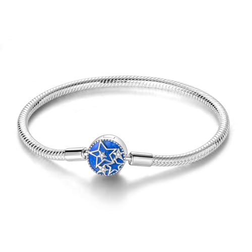 Hapour Armband Silber 925 Charms Armband mit Steinen Blume Momente Charms ikonischen Schlange Armkette Armband Damen Armband für Frauen von Hapour