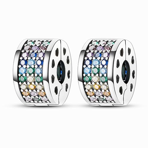 Hapour Clip Spacer Charm für Armband Clip Verschluss Stopper Bead Spacer DIY Fit European Snake Armband Openable 925 Sterling Silber Perlen Schmuck für Frauen von Hapour