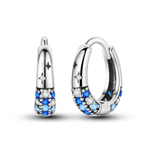 Hapour Creolen Silber 925 Hoop Ohrringe für Frauen Ohrringe Damen Twisted Hoops Ohrringe Klobig Leichtes Gewicht Cubic Zirkonia von Hapour