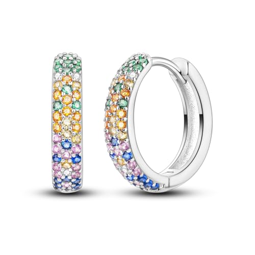 Hapour Creolen Silber 925 Hoop Ohrringe für Frauen Ohrringe Damen Twisted Hoops Ohrringe Klobig Leichtes Gewicht Cubic Zirkonia von Hapour