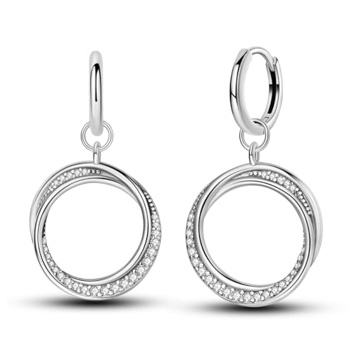 Hapour S925 Sterling Silber CZ Hoop Ohrringe Baumeln & Tropfen für Frauen Leichtes Gewicht Zierlich süß Schmetterling Stern Tropfen Drop Ohrringe von Hapour
