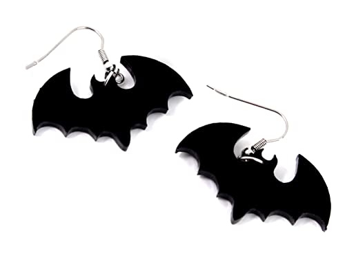 Halloween Ohrringe Dunkel Modeschmuck Hexe Schwarz Fledermäuse Geist Totenkopf Kürbis Party Gothic Edelstahl (Fledermäuse) von Happenings