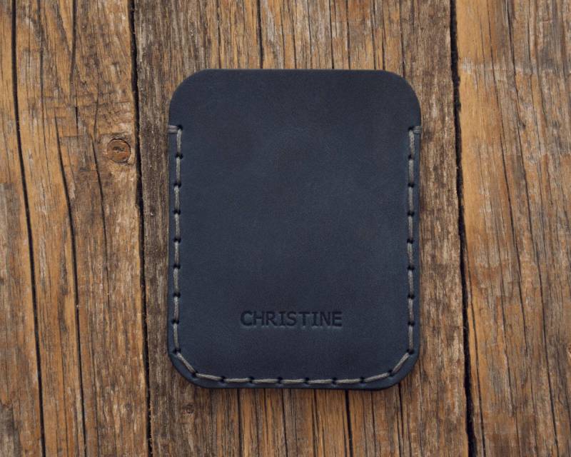 Personalisierte Lederkarten-Brieftasche, Unisex Hand Genähte Tasche von HapperStudio