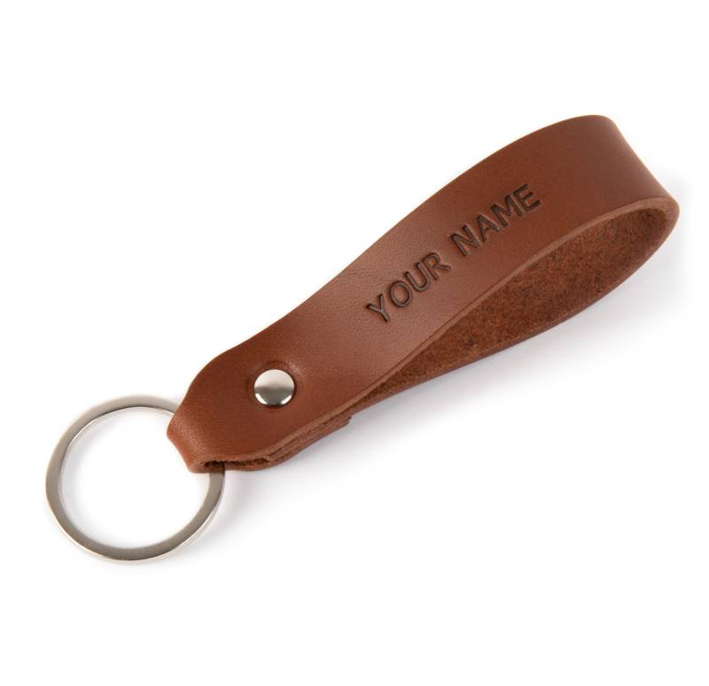 Personalisiertes Geschenk, Hellbraunes Leder Schlüsselanhänger, Ring Halter von HapperStudio