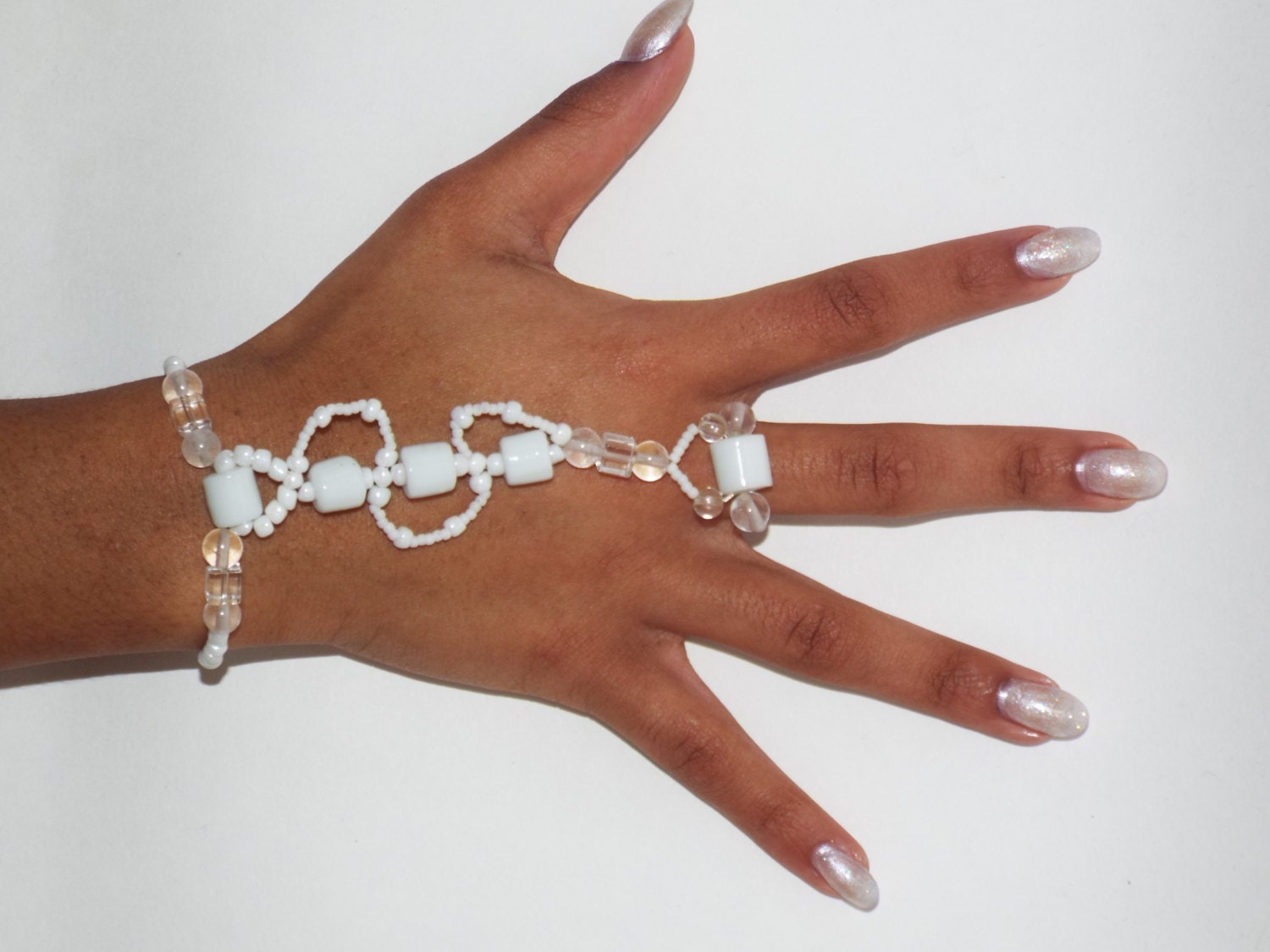 Hand - Finger-Armband Hochzeit, Hochzeitsschmuck, Hipster Armband, Armband Ring Kombiniert Die Sonia Hh27 von HappiFeet