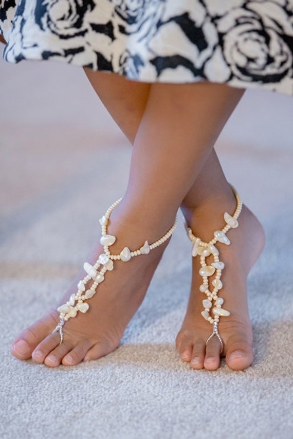 Süßwasser Perle Kind Und Kleinkind Barfuß Sandalen, Sandale, Happi Füße, Kinder Babyschuhe, Die Journeyrose Hf107 von HappiFeet