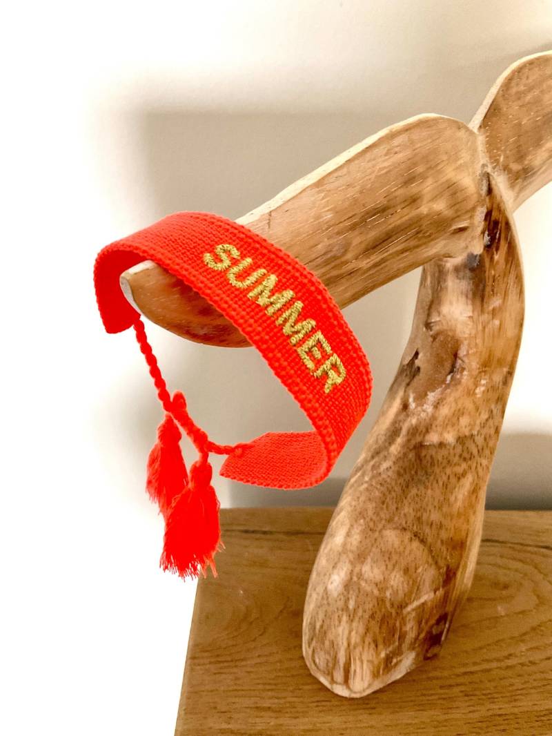 Armband Summer Neon-Orange Mit Quasten, Freundschaftsarmband Armband Summer Neon-Orange Mit Quasten, Freundschaftsarmband von HappieNettie