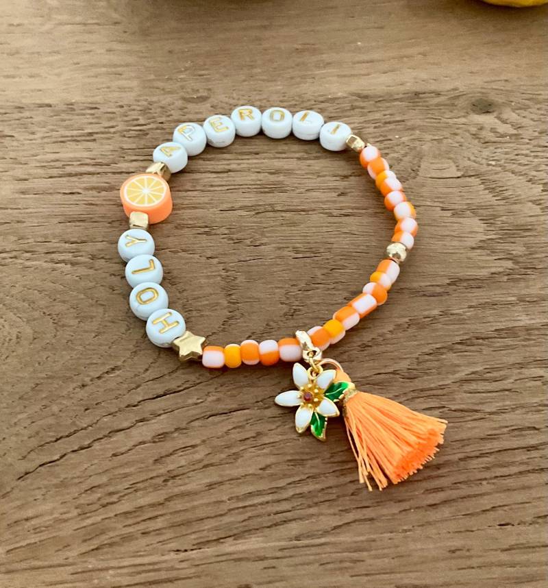 Holy Aperoli Armband, Orange Weiß Mit Orangenblüte von HappieNettie