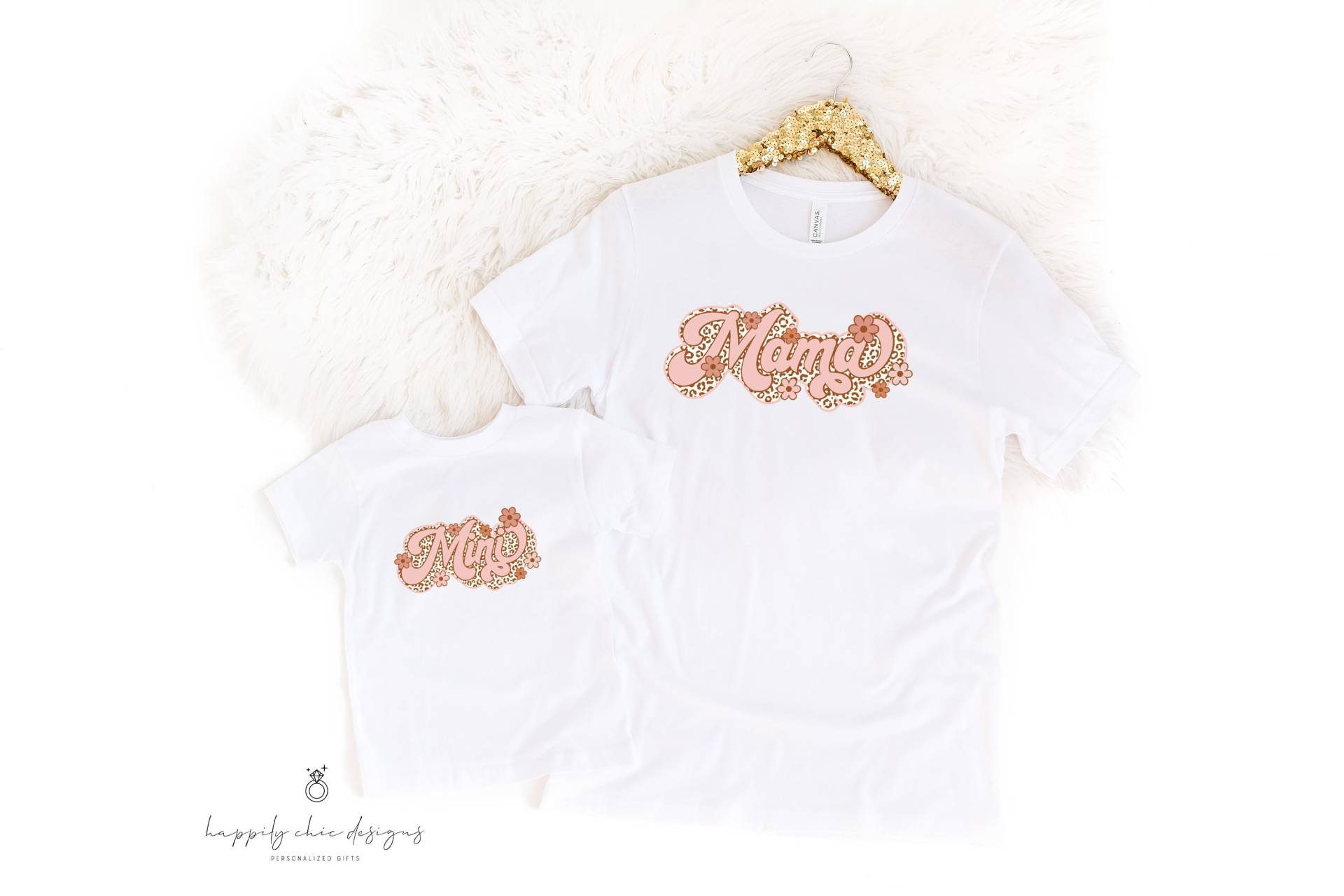 70Er Jahre Retro Mama Mini Und Ich Shirt Set - Mutter Tag Tochter Gepard Mädchen T-Shirts - Neue Geschenk von HappilyChicDesigns