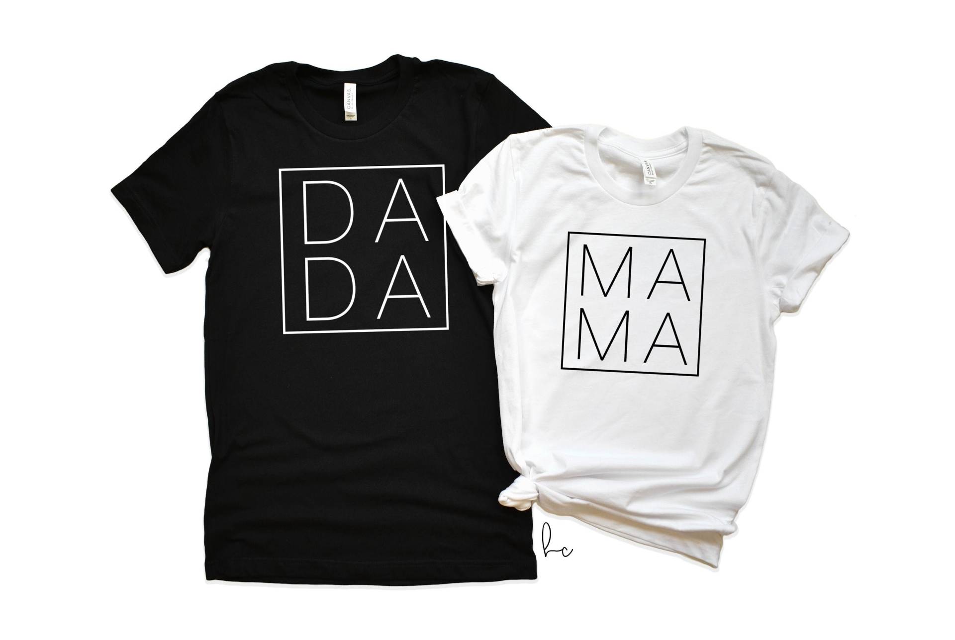 Mama Dada Shirts Papa Eltern Geschenk Box Set- Für Zu Sein- Baby-Dusche - Baby Ankündigung Schwangerschaft Idee von HappilyChicDesigns
