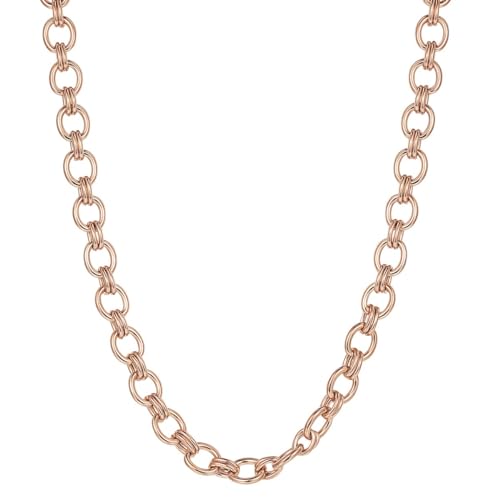 Happiness Boutique Damen Ankerkette Statement Chunky Chain Rundankerkette aus Edelstahl in Rosegold Farbe von Happiness Boutique