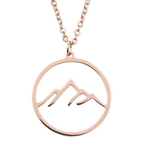 Happiness Boutique Damen Berg Kette in Rosegold | Filigrane Kette Mountain Gebirge Anhänger Edelstahlschmuck Happiness Boutique Damen Berg Kette in Rosegold | Filigrane Kette Mountain Gebirge Anhänger Edelstahlschmuck von Happiness Boutique
