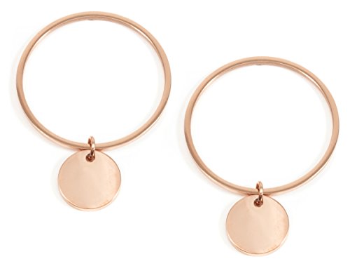 Happiness Boutique Damen Creolen mit Plättchen in Rosegold | Runde Ohrringe Minimalist Edelstahlschmuck von Happiness Boutique