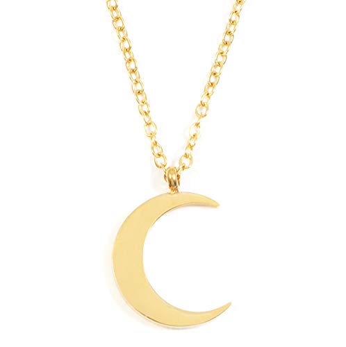 Happiness Boutique Damen Halbmond Kette in Goldfarbe | Zarte Kette mit Mond Anhänger Edelstahlschmuck von Happiness Boutique