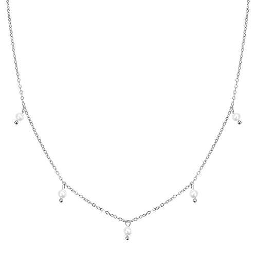 Happiness Boutique Damen Halskette mit Perlen-Anhängern | Wasserfeste Perlen Kette aus Edelstahl in Gold - Rosegold, Silber | Filigrane Perlenkette Happiness Boutique Damen Halskette mit Perlen-Anhängern | Wasserfeste Perlen Kette aus Edelstahl in Gold - Rosegold, Silber | Filigrane Perlenkette von Happiness Boutique