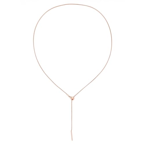 Happiness Boutique Damen Halskette mit Schiebeverschluss | Lariat Y-Kette im Schlangenkette Design | Wasserfeste Edelstahl-Kette in Gold - Rosegold, Silber von Happiness Boutique