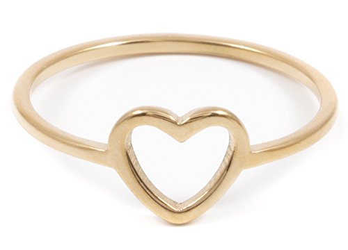 Happiness Boutique Damen Herz Ring in Goldfarbe | Edelstahl Ring mit Herz Minimalist Schmuck von Happiness Boutique