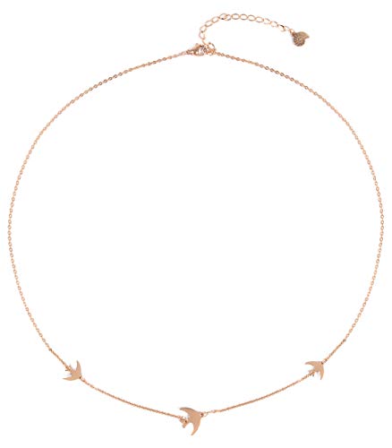 Happiness Boutique Damen Kette Fliegende Vögel in Rosegold | Filigrane Kette mit Schwalben Edelstahlschmuck von Happiness Boutique