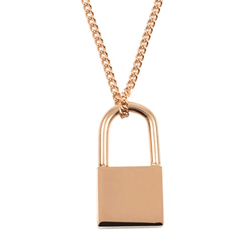 Happiness Boutique Damen Kette mit Schloss Anhänger in Rosegold | Halskette mit Anhänger Schloss Liebe Symbol Charm Edelstahlschmuck von Happiness Boutique