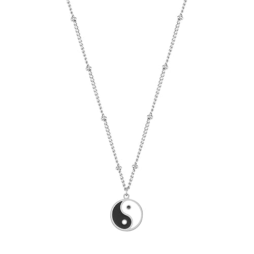 Happiness Boutique Damen Kette mit Yin Yang Anhänger | Wasserfeste Halskette mit Yin und Yang Symbol | Kugelkette mit Anhänger in Gold - Rosegold, Silber | Talisman Symbolischer Schmuck von Happiness Boutique