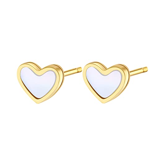 Happiness Boutique Gold Herz Ohrstecker - Kleine Gold Ohrringe für Damen - Stilvolle Herzförmige Edelstahl Ohrstecker von Happiness Boutique