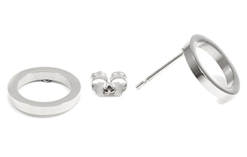 Happiness Boutique Damen Offen Kreis Ohrstecker Silberfarbe | Kleine Runde Ohrringe aus Edelstahl Minimalist Schmuck von Happiness Boutique