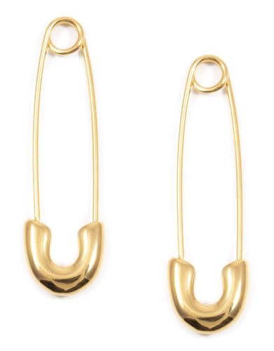 Happiness Boutique Damen Ohrringe Sicherheitsnadel in Goldfarbe | Feine Ohrringe im Sicherheitsnadeldesign Edelstahlschmuck von Happiness Boutique