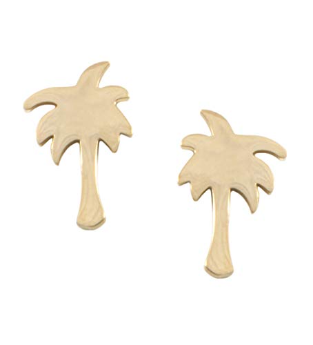 Happiness Boutique Damen Ohrstecker Palme in Goldfarbe | Kleine Ohrringe aus Edelstahl Minimalist Schmuck von Happiness Boutique