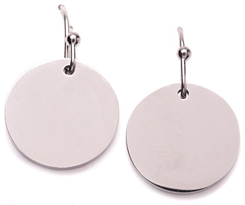 Happiness Boutique Damen Plättchen Ohrhänger in Silberfarbe | Ohrringe mit Kreis Disk Form Kleine Hängeohrringe von Happiness Boutique