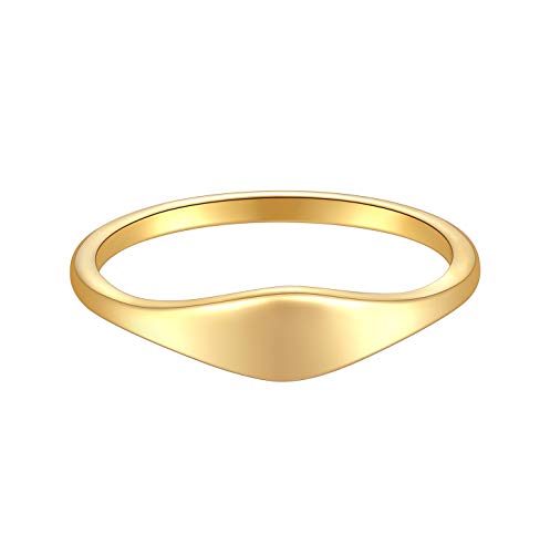 Happiness Boutique Damen Ring in Goldfarbe Schlichter Bandring Vergoldet Edelstahlschmuck von Happiness Boutique