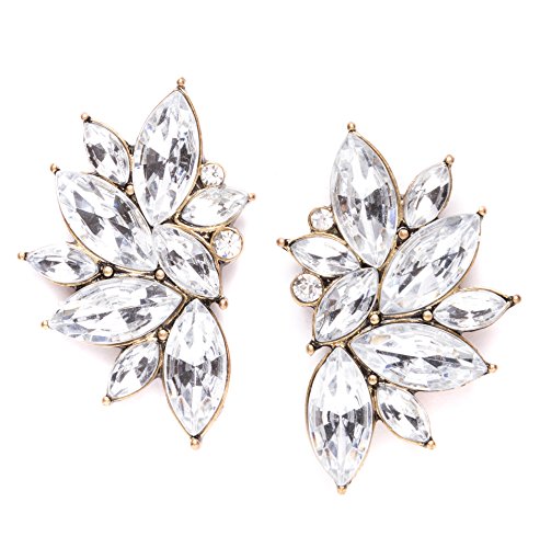 Happiness Boutique Damen Statement Ohrringe Silber Strasssteine | Große Ohrstecker Modeschmuck nickelfrei Happiness Boutique Damen Statement Ohrringe Silber Strasssteine | Große Ohrstecker Modeschmuck nickelfrei von Happiness Boutique