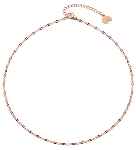 Happiness Boutique Damen Zarte Choker Kette in Gold - Rosegold, Silber | Filigrane Kette aus Edelstahl | Trendige Halskette von Happiness Boutique