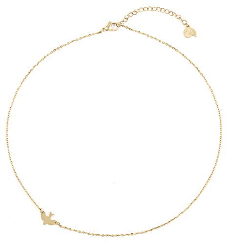 Happiness Boutique Damen Zarte Kette Schwalbe in Goldfarbe | Filigrane Kette mit Vogel Anhänger Edelstahlschmuck Happiness Boutique Damen Zarte Kette Schwalbe in Goldfarbe | Filigrane Kette mit Vogel Anhänger Edelstahlschmuck von Happiness Boutique