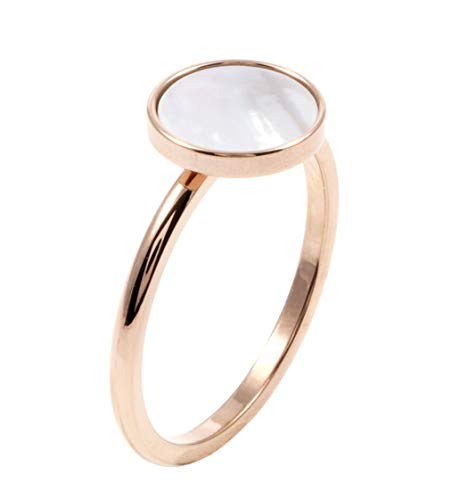 Happiness Boutique Damen Zierlicher Ring mit Kreis | Minimalist Ring in Pastellfarbe Edelstahlschmuck | Wasserfester Ring in Gold - Rosegold, Silber von Happiness Boutique