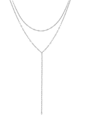 Happiness Boutique Mehrreihige Kette aus Edelstahl in Y-Design | Zweireihige Y-Halskette in Gold - Rosegold, Silber | Wasserfeste Layering Kette Rolokette-Design von Happiness Boutique