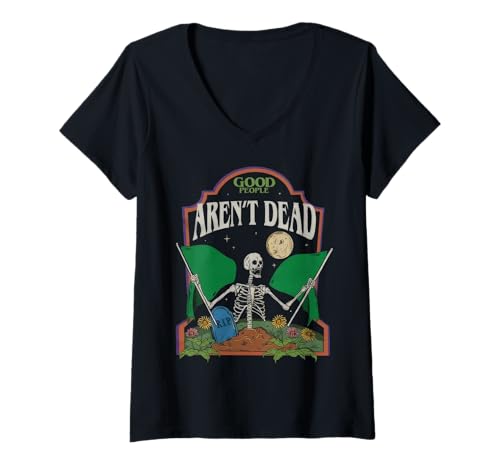 Damen Gute Menschen sind Nicht tot T-Shirt mit V-Ausschnitt Damen Gute Menschen sind Nicht tot T-Shirt mit V-Ausschnitt von Happiness Vintage