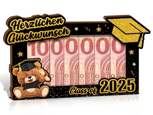 Happirra Bachelor Master Promotion Abschluss Geschenk, Erste Million Graduation Geschenk Holz, Geschenke zum Bachelor Abitur Matura, Schulabschluss Geschenk 10 Klasse, Abschlussgeschenk Holzgeldbörse von Happirra