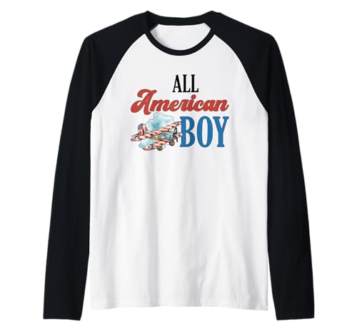 Happy 4th Of Juli US Flag Independence Day All American Boy Raglan von Happy 4th Of July Independence Day Gifts