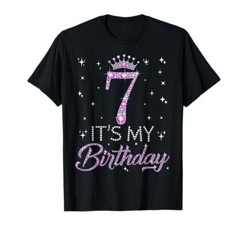 7 It's My Birthday Pink Crown Happy 7th Birthday Girl T-Shirt 7 It's My Birthday Pink Crown Happy 7th Birthday Girl T-Shirt von Happy 7 Years Old Kid Girls Birthday Gift