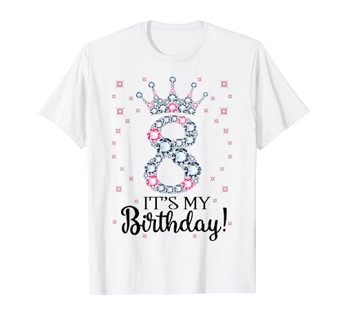8 Es ist mein Geburtstag Pink Crown Happy 8th Birthday Girl T-Shirt 8 Es ist mein Geburtstag Pink Crown Happy 8th Birthday Girl T-Shirt von Happy 8 Years Old Kid Girls Birthday Gift