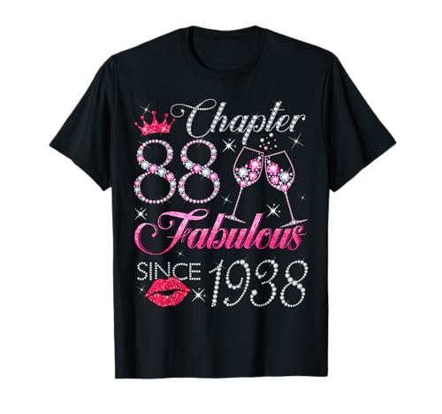 Chapter 88 Fabulous Since 1938 88. Geburtstagsgeschenk für Frauen T-Shirt Chapter 88 Fabulous Since 1938 88. Geburtstagsgeschenk für Frauen T-Shirt von Happy 88th Birthday Gift For Women Ladies