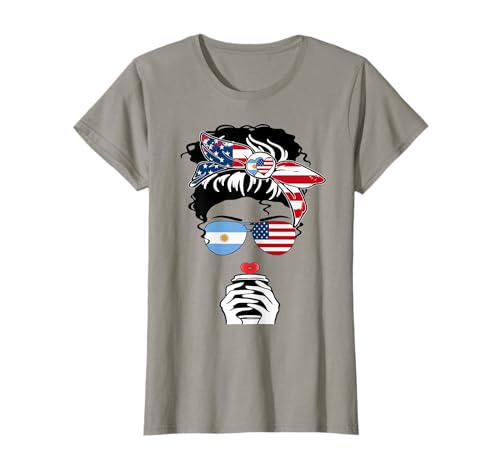 Argentinische Amerikanische Kaffee Mama Mädchen Schwester Argentinien US-Flagge T-Shirt Argentinische Amerikanische Kaffee Mama Mädchen Schwester Argentinien US-Flagge T-Shirt von Happy Argentina America Day Argentine American Tee