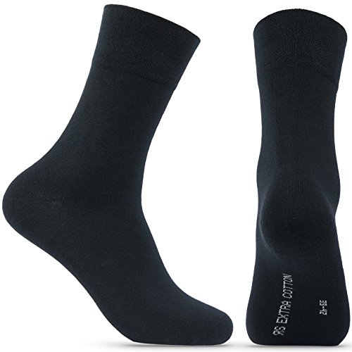 6 Paar Harmonie Herrensocken Herren Business Socken Schwarz 39-42 Schwarze 40 41 42 Männer Herrensocken 100 Baumwolle 39-40 Gr. Größe Anzug 40-41 42-42 Baumwoll ohne Gummi (schwarz, 39-42) von Happy Bavaria