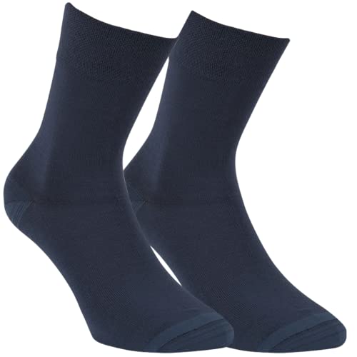 Happy Bavaria 6 Paar Bambus Socken marine blau Bambussocken Damensocken blau 35-38 Viskose Antibakteriell ohne Gummibund ohne Naht (blau, 35-38) von Happy Bavaria