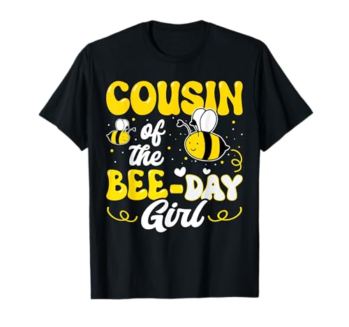 Cousin of The Bee Day Girl Bee Geburtstagsparty, Motiv: Groovy T-Shirt Cousin of The Bee Day Girl Bee Geburtstagsparty, Motiv: Groovy T-Shirt von Happy Bee Day Birthday Party Matching Family Gifts