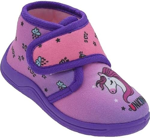 Kinder Mädchen Hüttenschuhe Einhorn Hausschuhe Kindergarten Schuhe Nr. 584530 (eu_footwear_size_system, toddler, numeric, medium, numeric_23) von Happy Bee