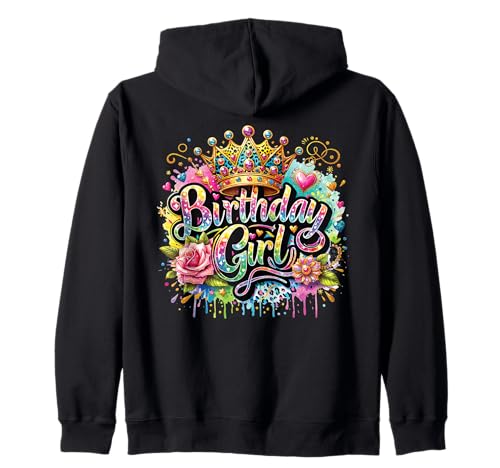 Geburtstag Mädchen Blumenkrone Prinzessin Party Niedlich Mädchen Kinder Kapuzenjacke Geburtstag Mädchen Blumenkrone Prinzessin Party Niedlich Mädchen Kinder Kapuzenjacke von Happy Birthday Apparel Co Cute Party Tees Girls